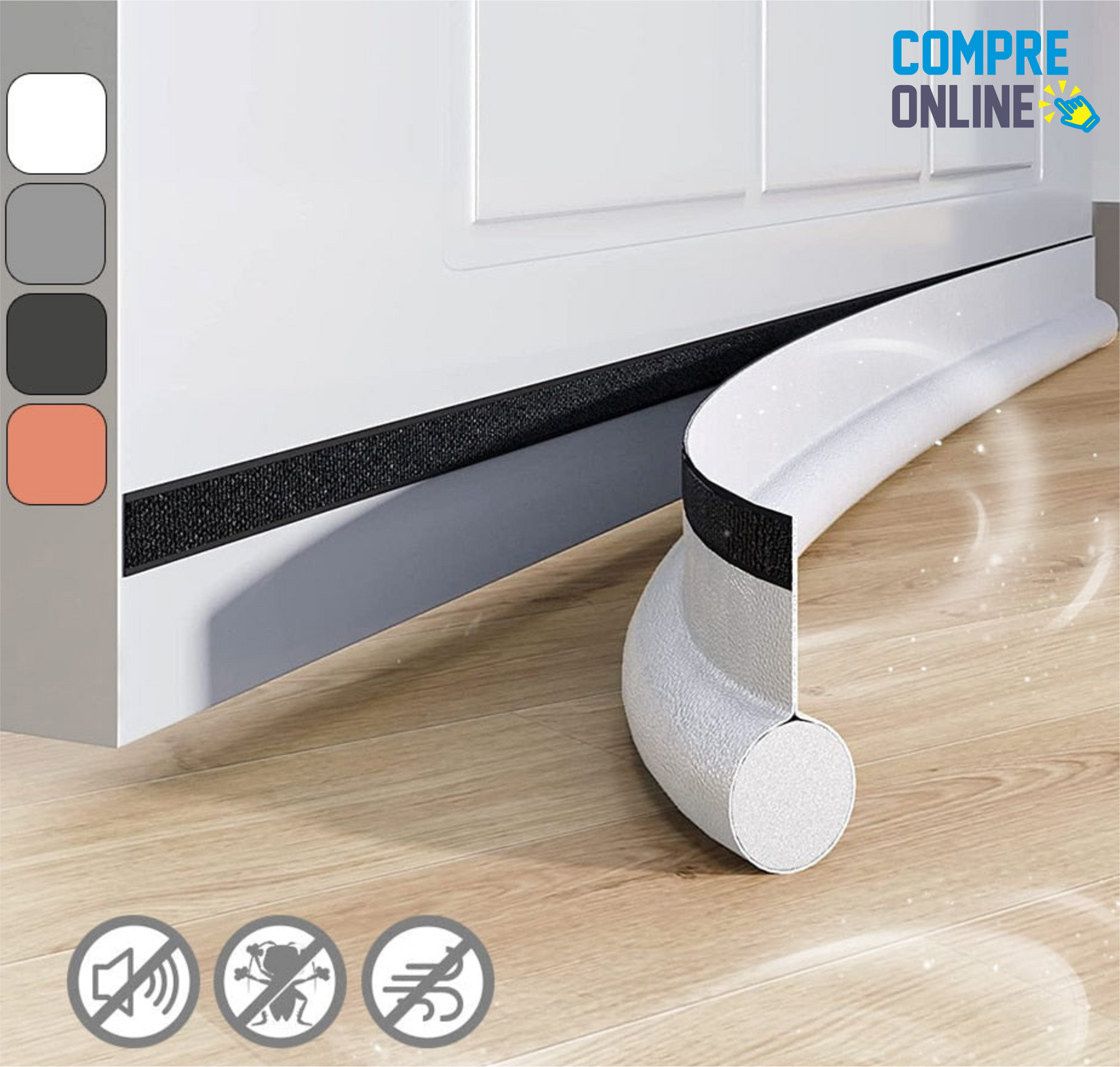 Flexible sealing strip for doors