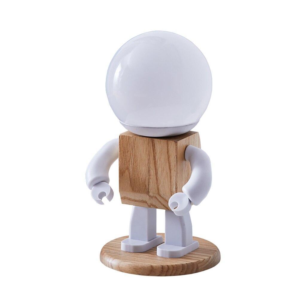 Robot Lamp - Wood and LED