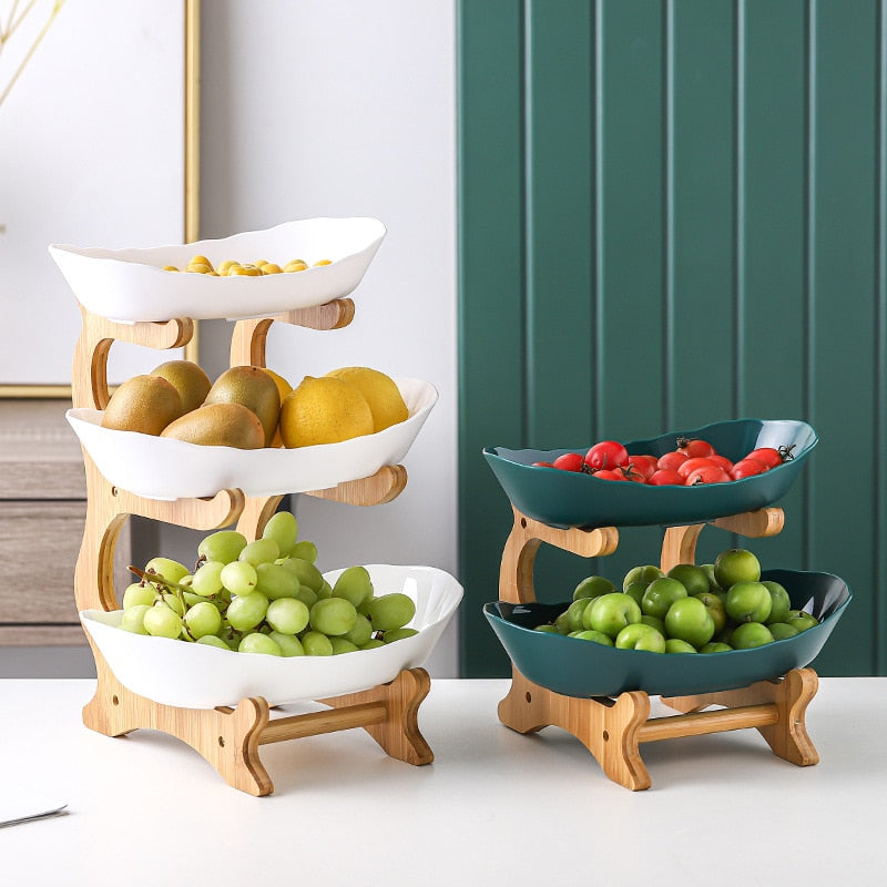 Bamboo Fruit Bowl - 3 Tiers