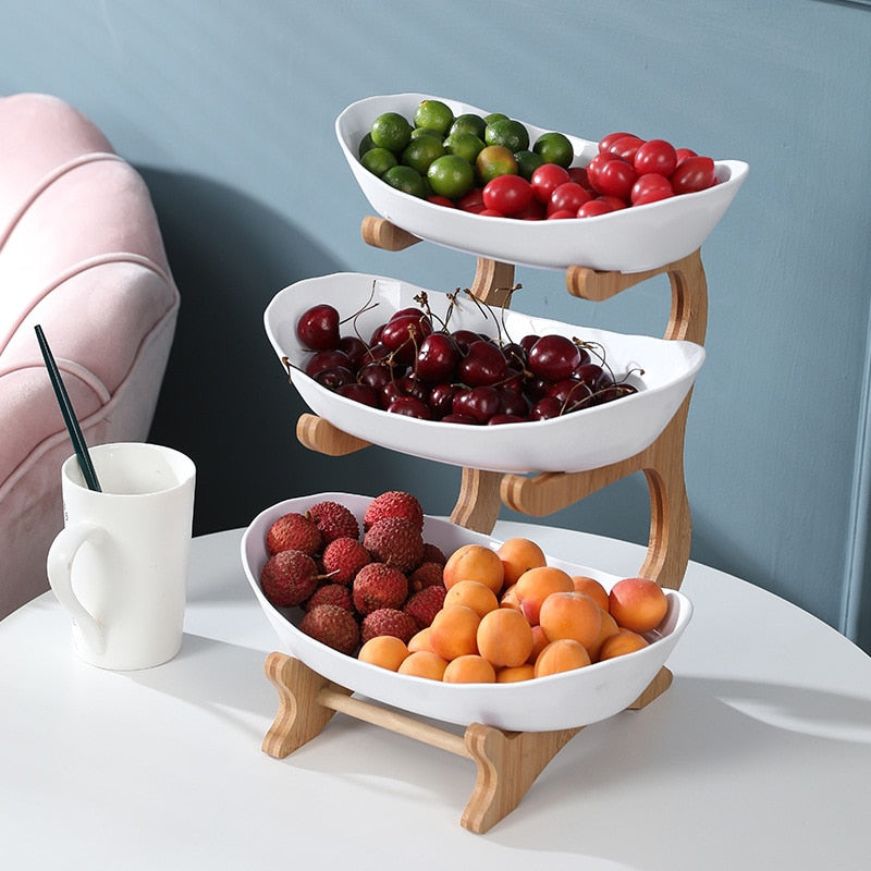Bamboo Fruit Bowl - 3 Tiers