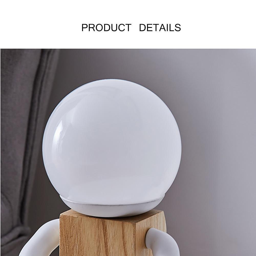 Robot Lamp - Wood and LED