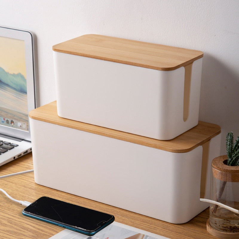 Wooden Wire Organizer Box