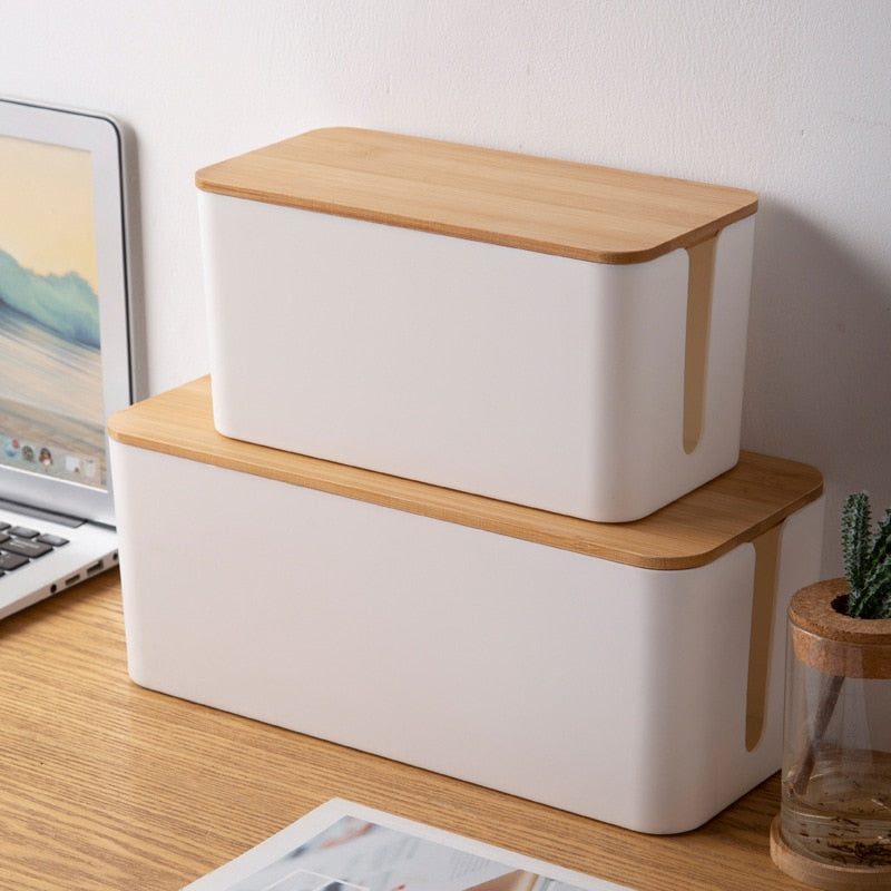 Wooden Wire Organizer Box