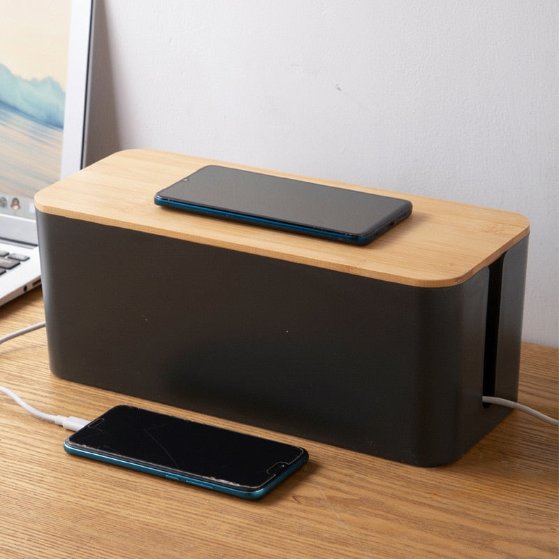 Wooden Wire Organizer Box