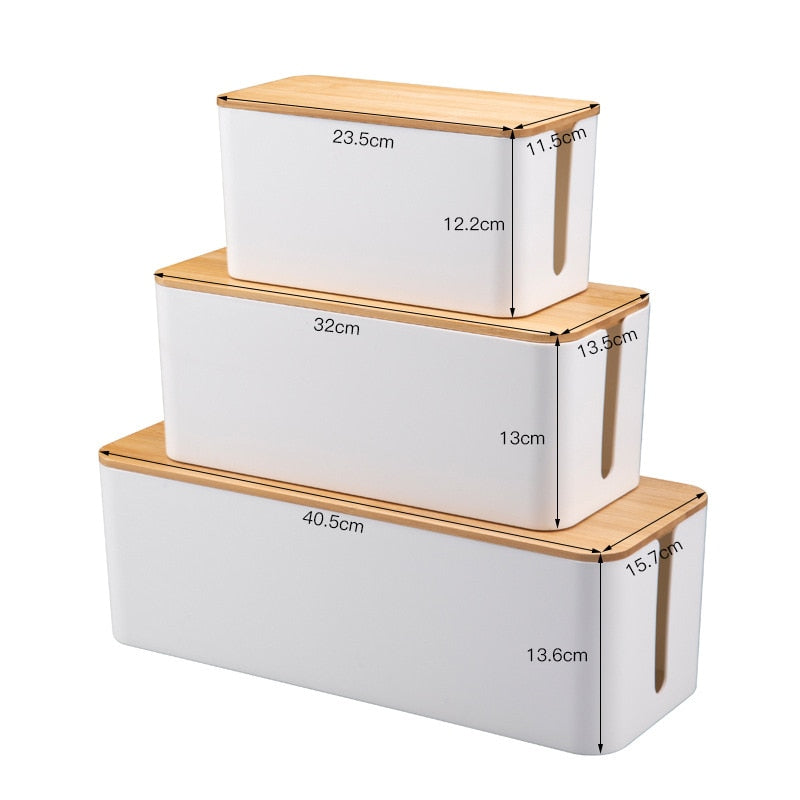 Wooden Wire Organizer Box