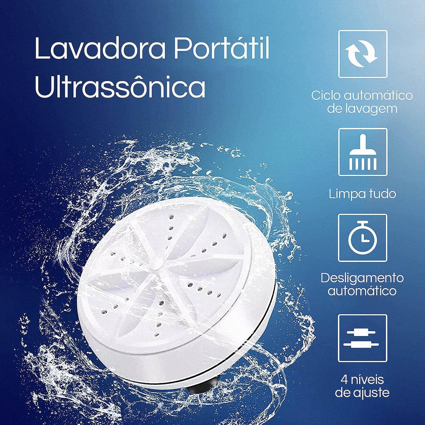 Portable Ultrasonic Washing Machine for Buckets and Sinks USB