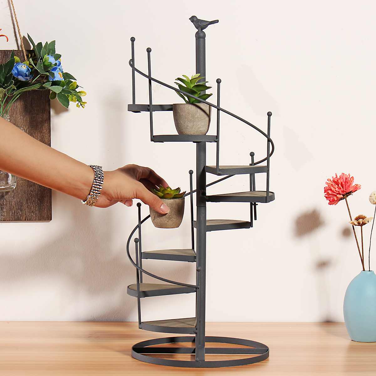 Iron support for plants and succulents