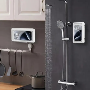 Cell phone holder for showers
