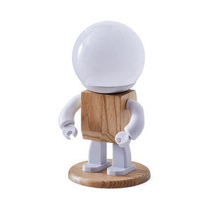 Robot Lamp - Wood and LED