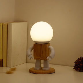 Robot Lamp - Wood and LED