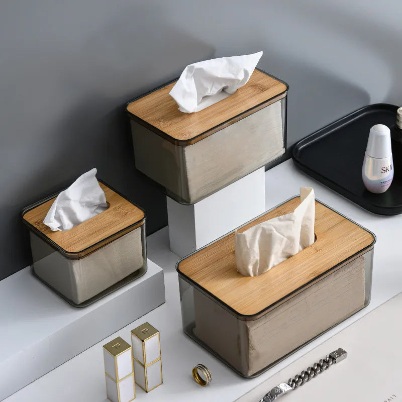 Bamboo Lid Tissue Holder