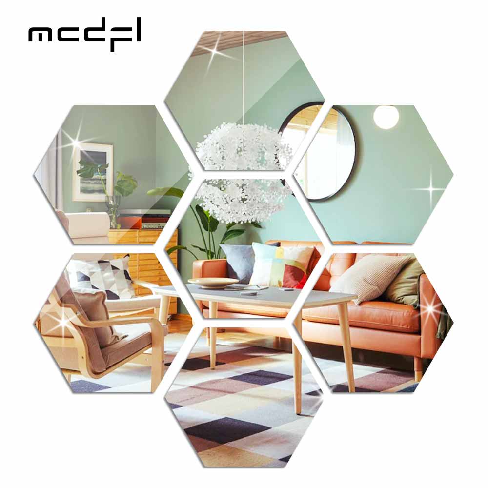 Hexagonal Acrylic Wall Sticker Mirror