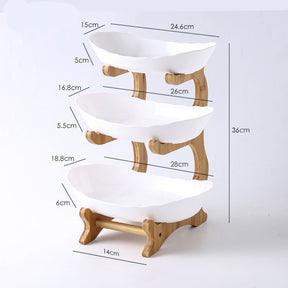 Bamboo Fruit Bowl - 3 Tiers