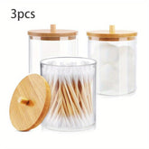 Cotton Swab and Cotton Holder in Wood and Acrylic