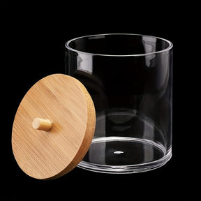 Cotton Swab and Cotton Holder in Wood and Acrylic