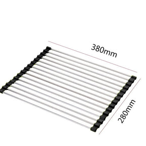 Foldable silicone dish drainer