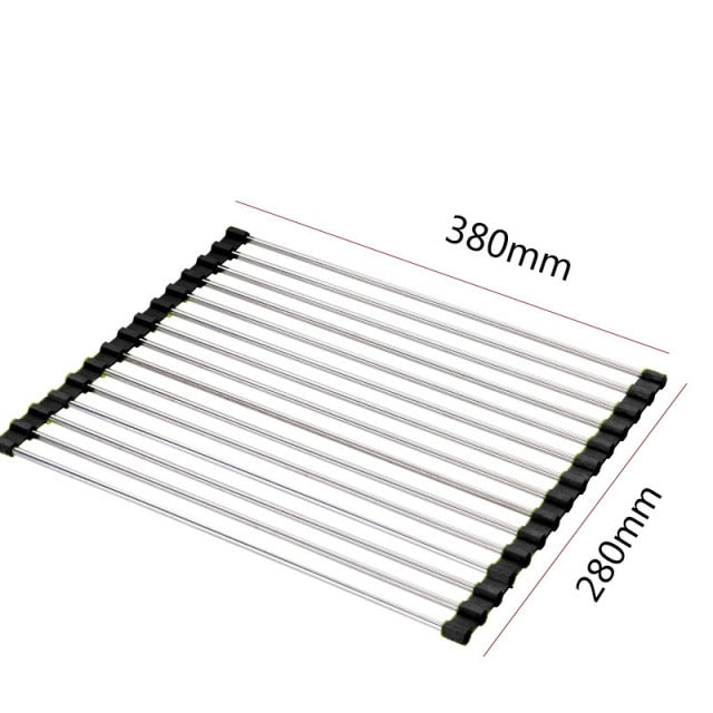Foldable silicone dish drainer