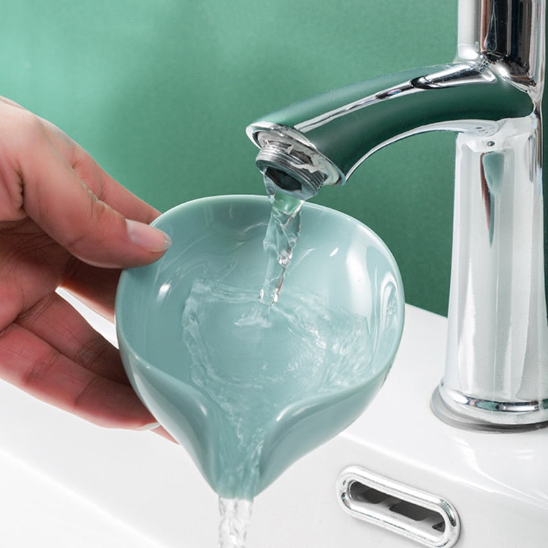 Leaf Design Soap Dish with Drain